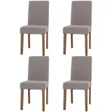 4er-Set Esszimmerstuhl Littau, Stuhl Küchenstuhl Hochlehner, Stoff Chenille Holz