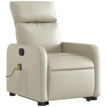 vidaXL Massagesessel mit Aufstehhilfe Elektrisch Kunstleder 89,5 x 95,5 x 0 cm Creme