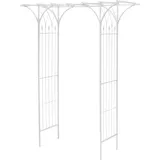 HAFIX Rosenbogen - Tibet - für Garten. Rosenspalier aus pulverbeschichtetem Metall. Rank Hilfe für Kletterpflanzen Torbogen Rosenrankenhilfe Gartenbogen wetterfest & freistehend 233x110x56cm in weiß.