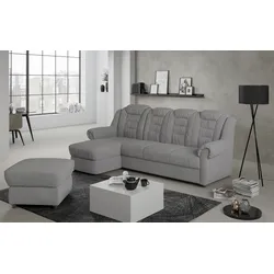 Ecksofa HOME AFFAIRE "Boston L-Form", silber, B:262cm H:102cm T:165cm, 100% Polyester, Sofas, Gemütliches Ecksofa mit hoher Rückenlehne in klassischem Design