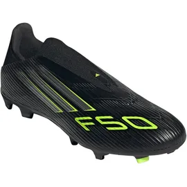 adidas F50 League Laceless FG/MG Core Black / Iron Metallic / Lucid Lemon 46