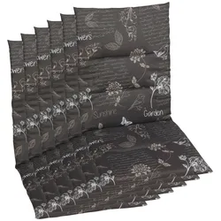 Sesselauflage GO-DE "Amalfi", grau, B:48cm H:4cm T:118cm, Baumwolle, Polyester, Polyurethan, Polsterauflagen, 118x48 cm