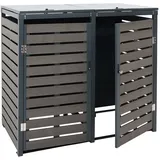 Mendler Mülltonnenverkleidung HWC-K14 119 x 140 x 102 cm anthrazit