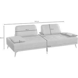 KAWOLA Schlafsofa Wiolo Leder moosgrün