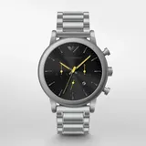Emporio Armani Uhr Modell Luigi AR11324 - Silber/Schwarz