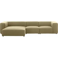 W.Schillig Ecksofa »around-the-block«, mit eleganter Biese, mit Federkern, Breite 341 cm grün