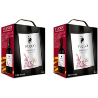 Fuego - Rotwein aus Spanien, Tempranillo, Bag-in-Box (1 x 3 l) (Packung mit 2)