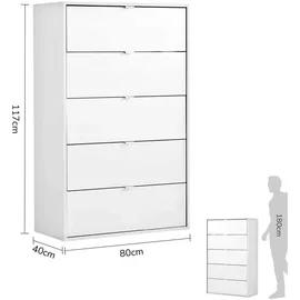mokebo Die Stilvolle 80 x 117 x 40 cm Weiß