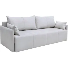 Collection AB Schlafsofa COLLECTION AB "CAB, B: 216 cm, Liegefl. 140x198 cm", grau (hellgrau), B:216cm H:84cm T:94cm, 100% Polyester, Sofas, Schlafsofa, Bettfunktion, Bettkasten & 2 Zierkissen, Federkern