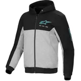 Alpinestars Chrome V2 Sport Reißverschlusspullover - Black / Grey Heather / Turquoise - M