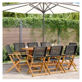 vidaXL Gartenstuhl 50,3 x 57 x 91 cm schwarz 8 St.
