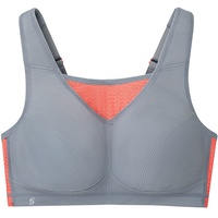 GLAMORISE Elite Sport-Bustier mit bestem Halt - Grau/Koralle Unterwäsche Damen