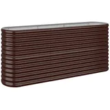 furnicato Hochbeet Pulverbeschichteter Stahl 152x40x68 cm Braun