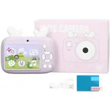 Kinderkamera Zeitgesteuertes Schießen 1280x720 800mAh Akku Einfache Tasten Mini Tragbare Kinderkamera Spielzeug, Weihnachtsgeburtstag Festival Geschenke für Kinder, Selfie Kamera für Kinder(Violett)