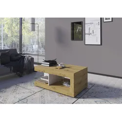 Couchtisch INOSIGN "Luci", braun (eichefarben artisan, kosmos anthrazit), Tische, Couchtisch Eckige Couchtische Holz-Couchtische, Breite 104 cm