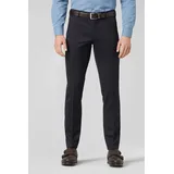 Meyer Anzughose "Bonn", Herren, Gr. 28, Normalgrößen, blau, 53% Polyester, 45% Wolle, 2% Elasthan, unifarben, slim fit lang, Hosen Anzughose, mit 4-Way-Stretch