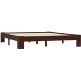 vidaXL Kiefernholz Massiv Bettgestell Holzbett Doppelbett Futonbett Massivholz Bett Bettrahmen Lattenrost Schlafzimmerbett Dunkelbraun 160x200cm