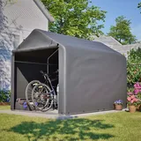 ABRIHOME Fahrradgarage in Grau 160x220x165 cm mit Rolltor Wasserdicht | Gr.: onesize
