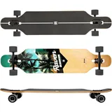 RAVEN Longboard Skateboard für Kinder Erwachsene Jungen Mädchen | Aluminium Trucks | PU Räder | ABEC-9 Chrome Kugellager | (Miami)