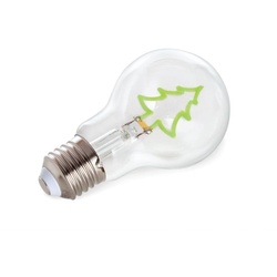Vellight LED-Lampe in Glühlampenform, Weihnachtsbaum, dekorativ, grünes Filament, 2 W, E27, 60 lm, Lebensdauer, 25000 h