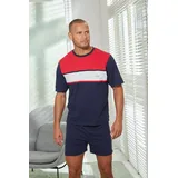 H.I.S. Pyjama mit breitem Streifen Blau 44/46 (S)