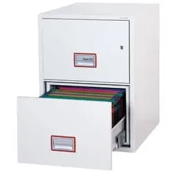 Hängeregistraturenschrank 2 Laden weiß PHOENIX FS2252K Stahl, Feuerschutz