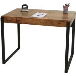Schreibtisch MCW-L53, Bürotisch Computertisch Arbeitstisch, Metall 100x54cm ~ dunkle Wildeiche