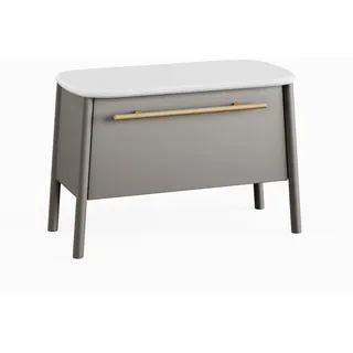 BADEDU TANA Sitzbank 68 cm breit, Grau matt, mit Füßen