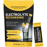 Elektrolyte, 33 Pulversticks mit Orangengeschmack von Exvital