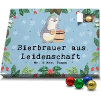 Mr. & Mrs. Panda Schoko Adventskalender Bierbrauer Leidenschaft - Blau Pastell - Geschenk, Oktoberfest, Biertrinker, Jubiläum, Bierkenner, Mitarbe... - Blau