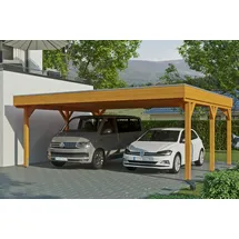 SKANHOLZ Carport Grunewald 6,22 x 5,54 m eiche hell mit EPDM-Dach