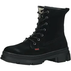 Schnürstiefelette KICKERS "Kickers Stiefelette Leder", Kinder, Gr. 33, schwarz, Leder, casual, Schuhe