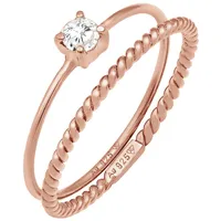 Elli Zirkonia Gedreht Twisted 2er Set 925 Silber 56 Damen