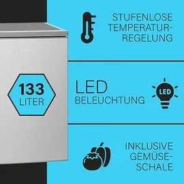 Bomann VS 2195 Kühlschrank (134 l, 850 mm hoch, Edelstahl)