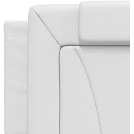 vidaXL Bettgestell mit LED Weiß 160x200 cm Kunstleder