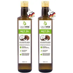 GreatVita MCT Öl auf Kokosölbasis C8 & C10 Fettsäuren 2x500 ml
