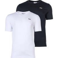 Fila Herren T-Shirt, Multipack - BROD Tee, Rundhals, Kurzarm, Logo Schwarz/Weiß M
