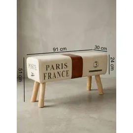 KADIMA DESIGN Turnbock Sitzbank 91 x 51 x 30 cm braun / braun