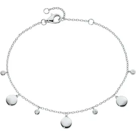Smart Jewel Armband mit runden Plättchen und Zirkonia Silber 925 Größe 19 cm