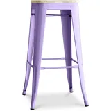 Barhocker - Industriedesign - Stahl & Holz - 76cm - Stylix Pastellpurpur