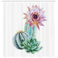 ABAKUHAUS Duschvorhang 175 x 200 cm blau grün rosa