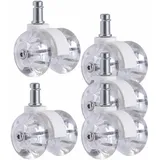 Milageto Transparentes Universalrad, Hochleistungs Bürostuhl Lenkrollen, Kleine Polyurethan Räder, Gewinde Lenkrollen Möbelrollen, Rollenrad für den Bodenschutz im Büro, Zuhause, 2,5 Zoll, Weiß A