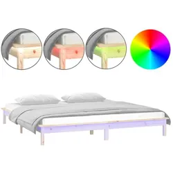 vidaXL Massivholzbett mit LEDs 120x200 cm