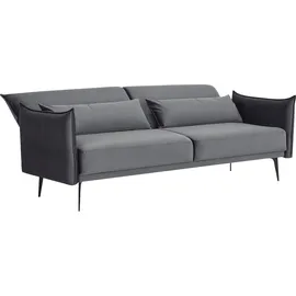 SalesFever 3-Sitzer Sofa Samt Grau 368510