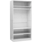 vidaXL Kleiderschrank Hochglanz-Weiß 100x50x200 cm Holzwerkstoff