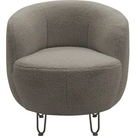 INOSIGN Sessel INOSIGN "Anjuli Lieferzeit nur 2 Wochen", grau (taupe), B:72cm H:72cm T:76cm, 100% Polyester, Sessel, Sessel, Runde Form, perfektes Einzelstück, Flausch oder Feinstruktur