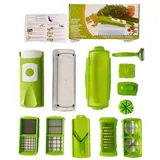 Küchen- Und Kochzubehör, Genius Nicer Dicer Smart (12-teilig) In Grün - Gemüseschneider Für Würfel, Stifte, Scheiben, Streifen Und Spalten - Salatschneider, Mandolinenschneider Für Gurken
