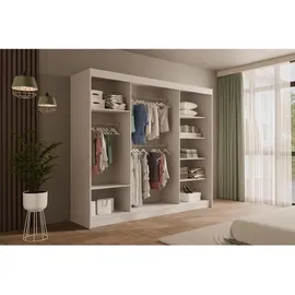 altdecor Schiebetürenschrank VESLI 250 x 215 x 61 cm Weiß
