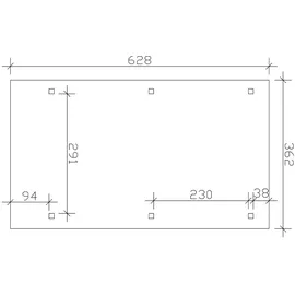 SKANHOLZ Wendland Einzelcarport 3,62 x 6,28 m natur unbehandelt mit Aluminiumdach und Pfostenanker
