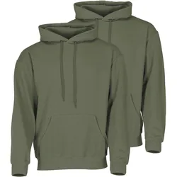 Doppelpack Fruit of the Loom Classic Kapuzen-Sweat, oliv, 3XL